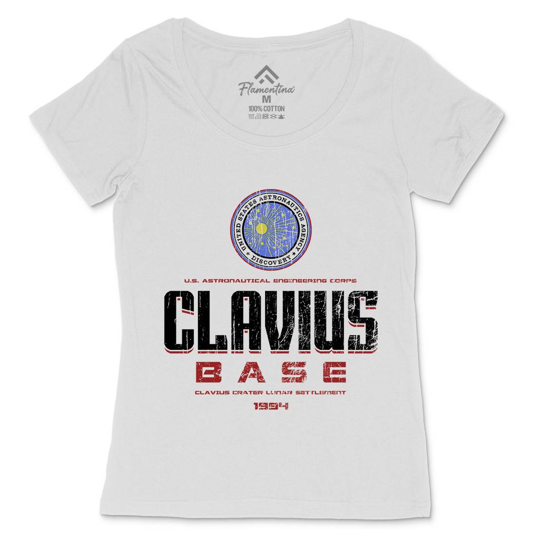 Clavius Base Womens Scoop Neck T-Shirt Space D192