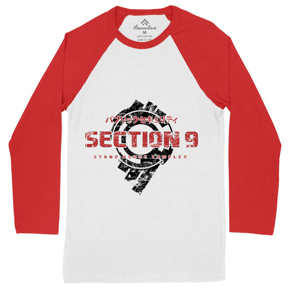 Section 9 Mens Long Sleeve Baseball T-Shirt Space D193