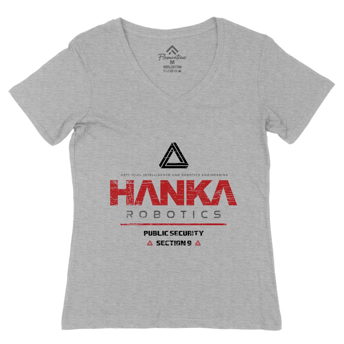 Hanka Robotics Womens Organic V-Neck T-Shirt Space D194