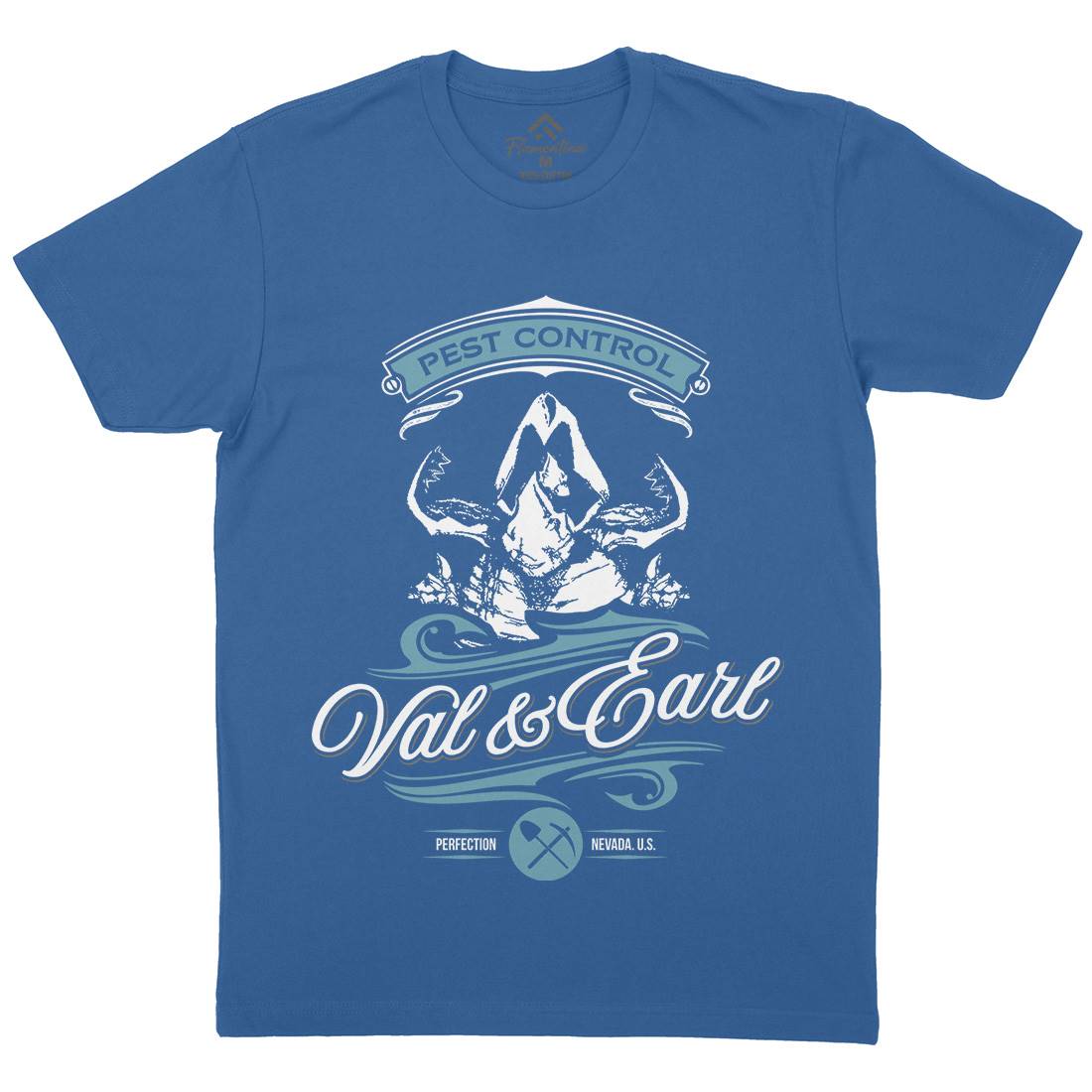 Val And Earl Mens Organic Crew Neck T-Shirt Horror D198