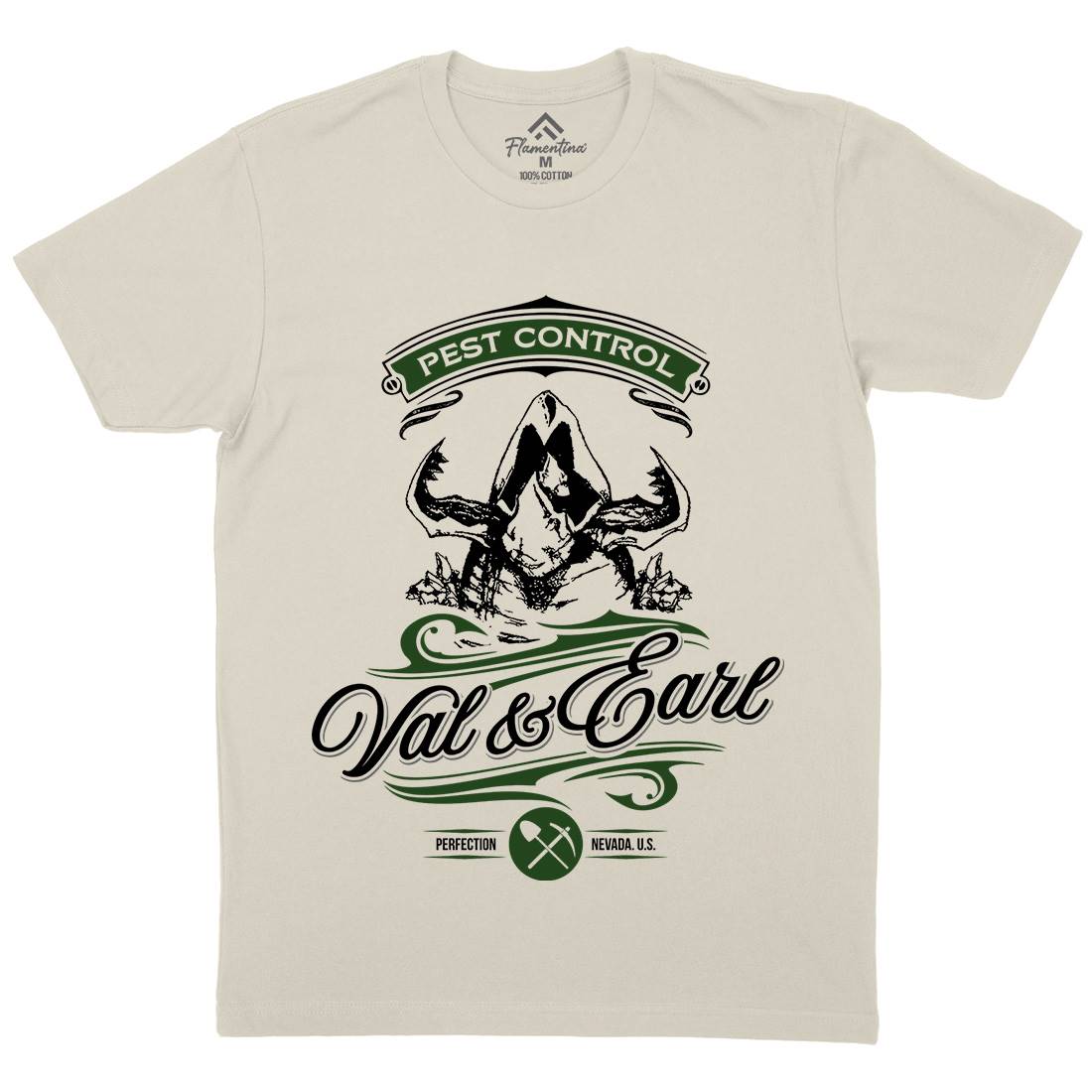 Val And Earl Mens Organic Crew Neck T-Shirt Horror D198