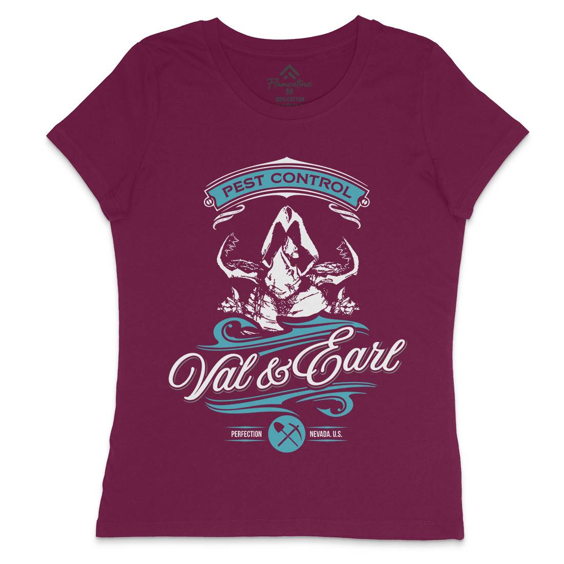 Val And Earl Womens Crew Neck T-Shirt Horror D198