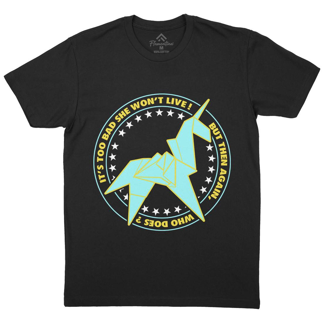 Unicorn Mens Organic Crew Neck T-Shirt Space D199