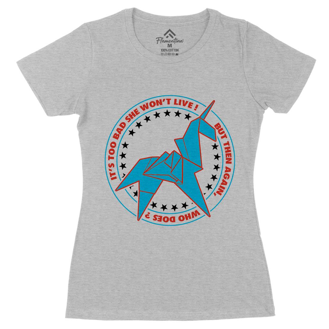 Unicorn Womens Organic Crew Neck T-Shirt Space D199
