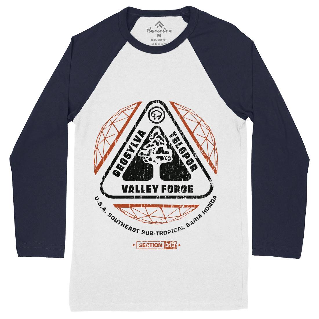 Valley Forge Mens Long Sleeve Baseball T-Shirt Space D200