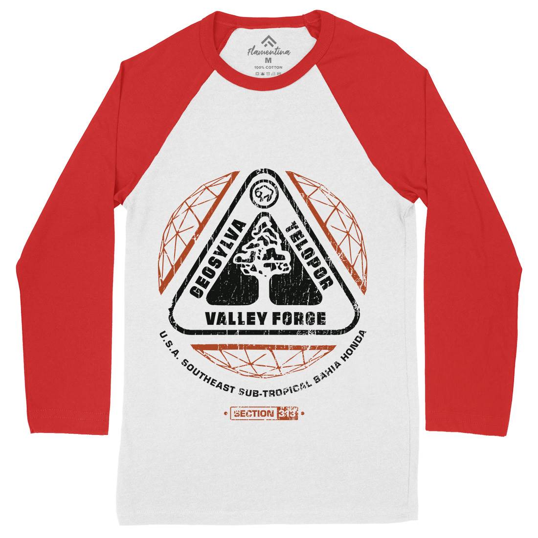 Valley Forge Mens Long Sleeve Baseball T-Shirt Space D200