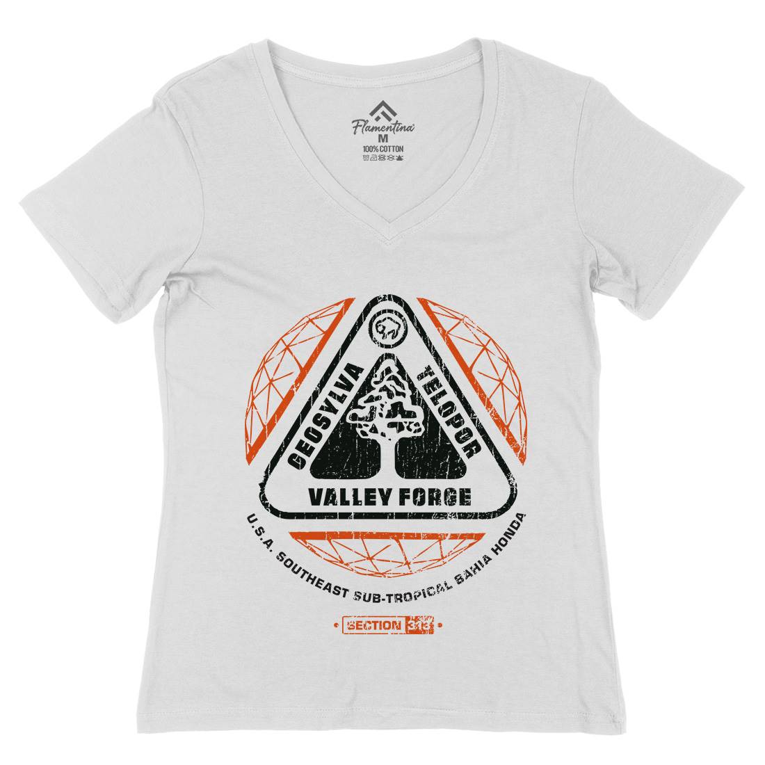 Valley Forge Womens Organic V-Neck T-Shirt Space D200