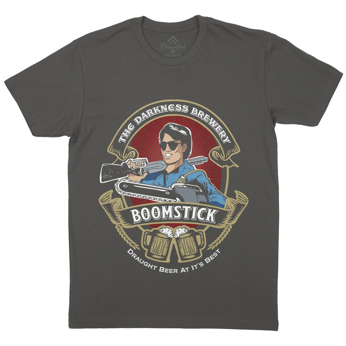 This Is My Boomstick Mens Organic Crew Neck T-Shirt Horror D201