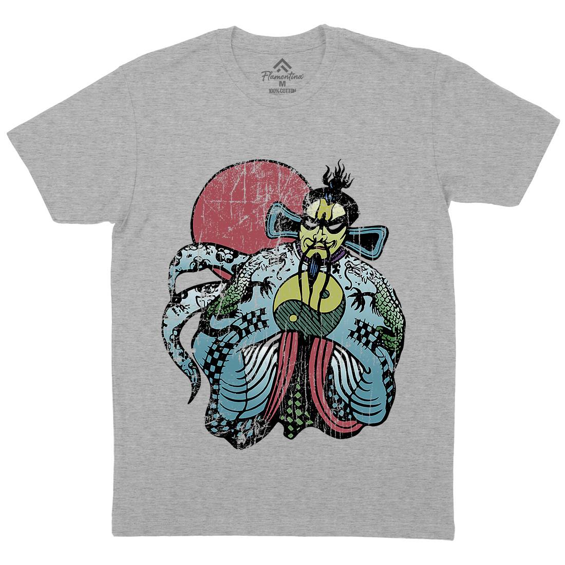 Fu Manchu Mens Organic Crew Neck T-Shirt Asian D202