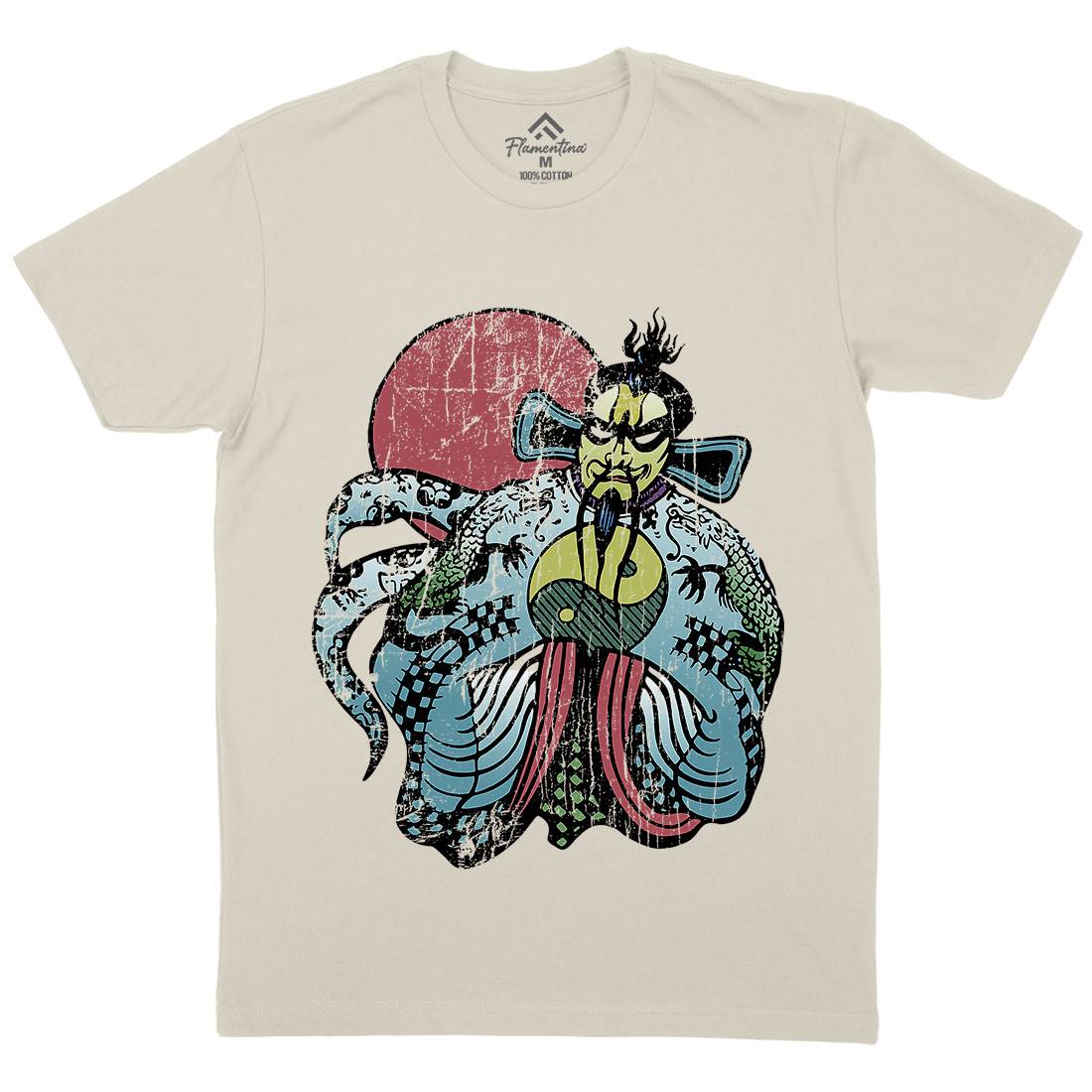 Fu Manchu Mens Organic Crew Neck T-Shirt Asian D202