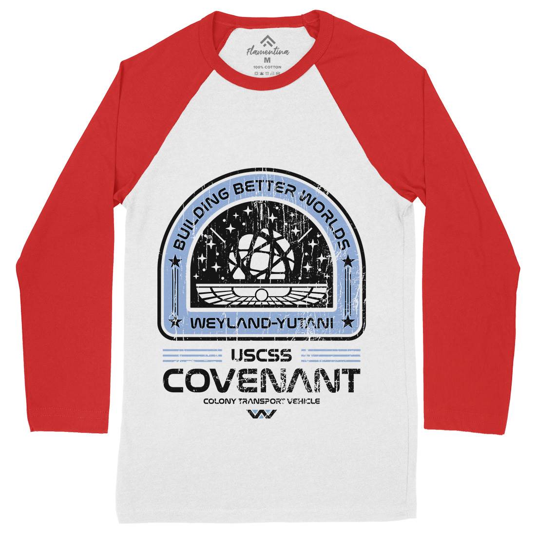 Covenant Mens Long Sleeve Baseball T-Shirt Space D203