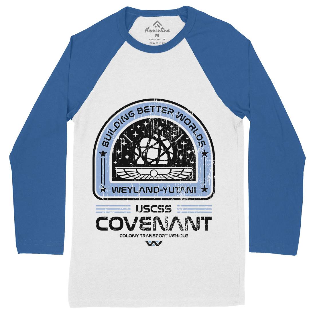 Covenant Mens Long Sleeve Baseball T-Shirt Space D203