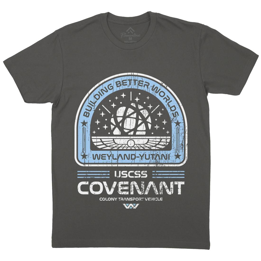Covenant Mens Organic Crew Neck T-Shirt Space D203