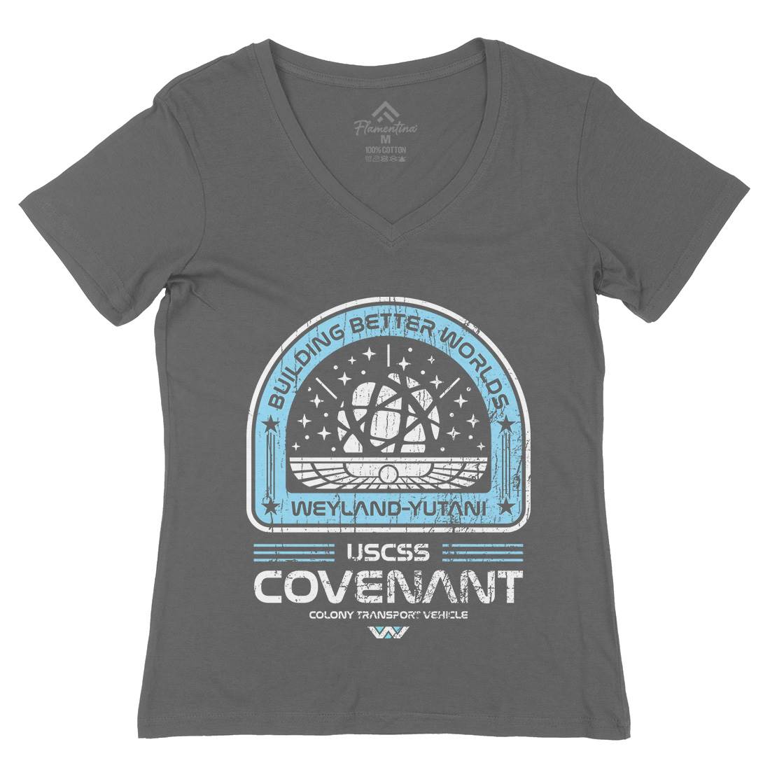 Covenant Womens Organic V-Neck T-Shirt Space D203