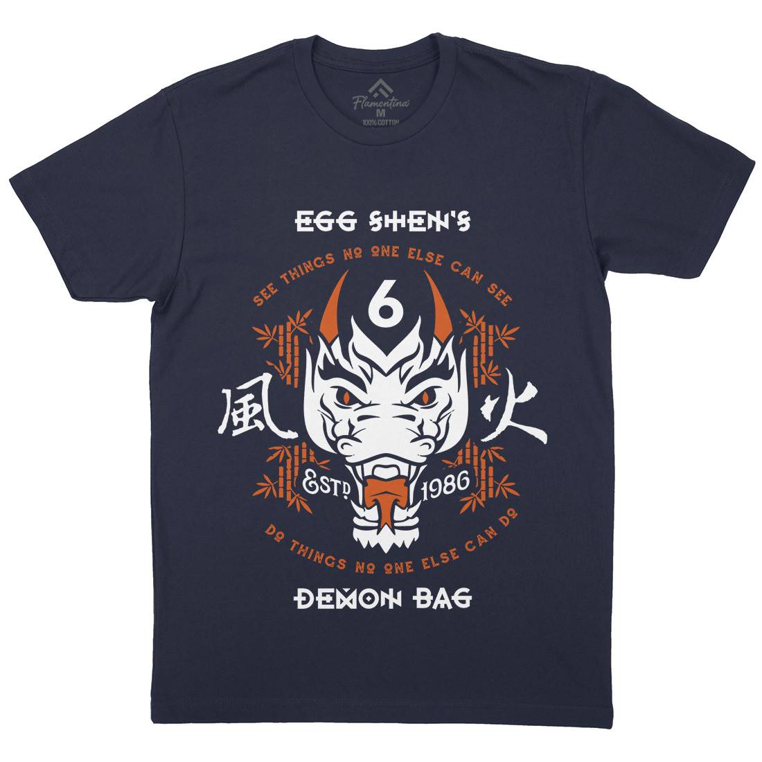 Egg Shens Six Mens Crew Neck T-Shirt Asian D206