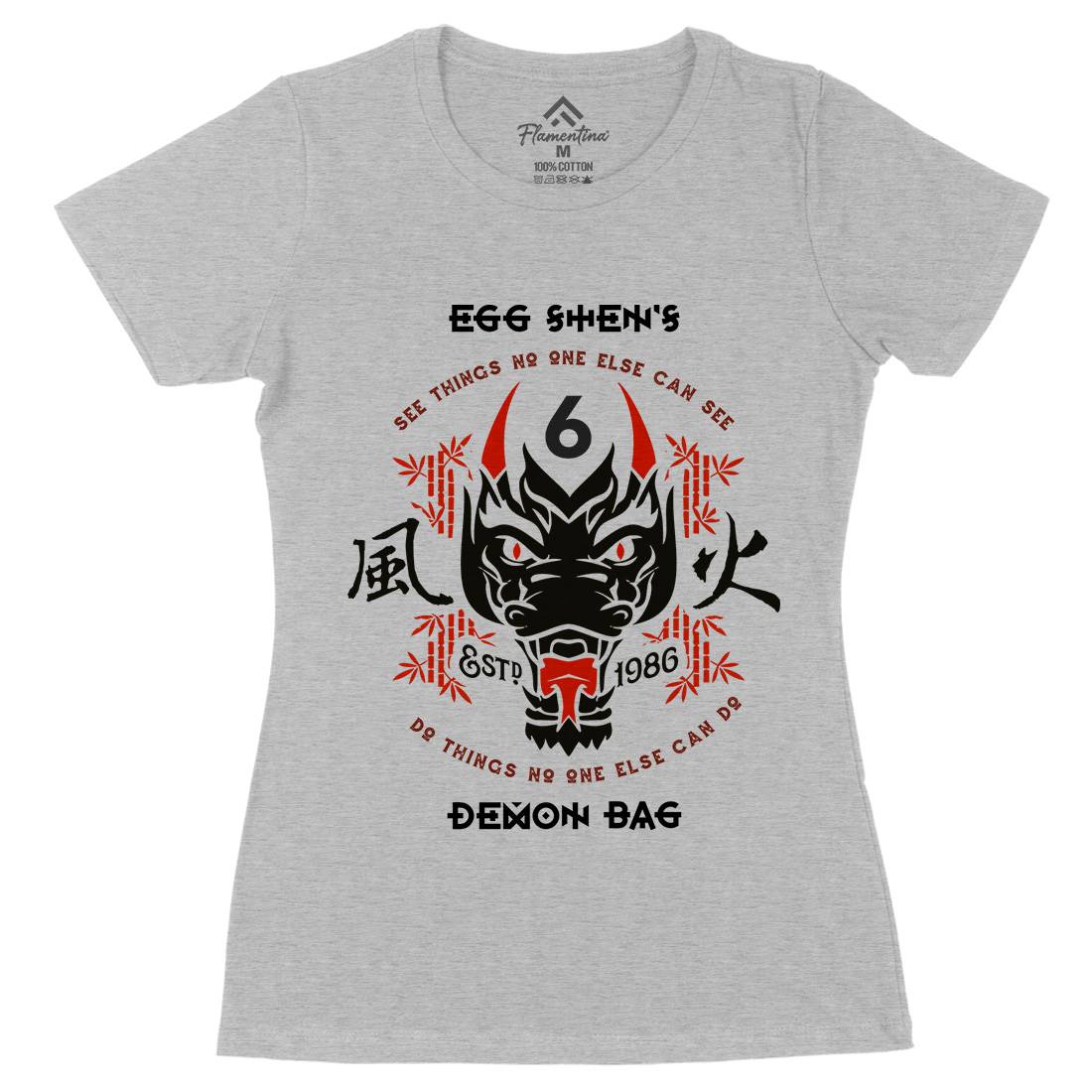 Egg Shens Six Womens Organic Crew Neck T-Shirt Asian D206