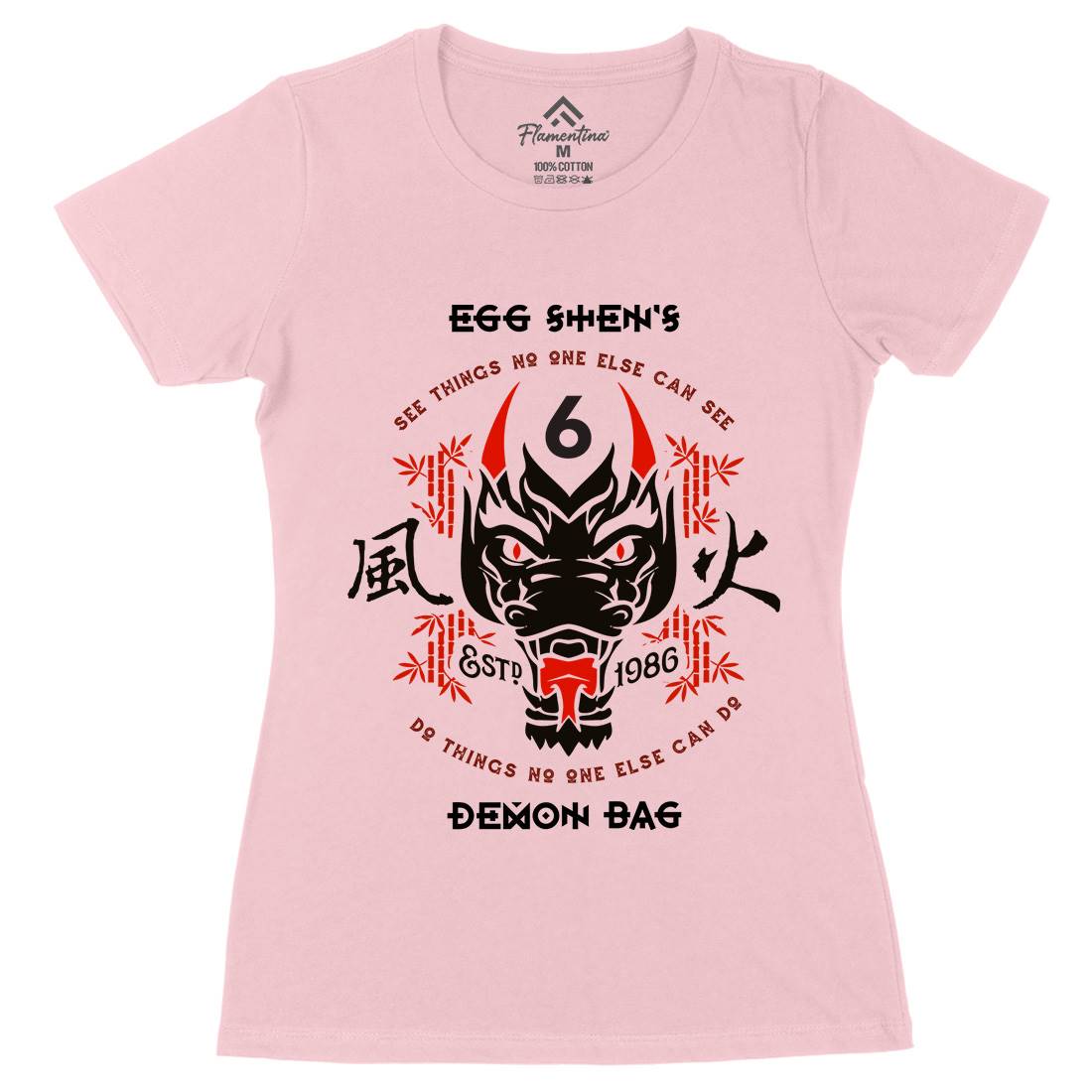 Egg Shens Six Womens Organic Crew Neck T-Shirt Asian D206
