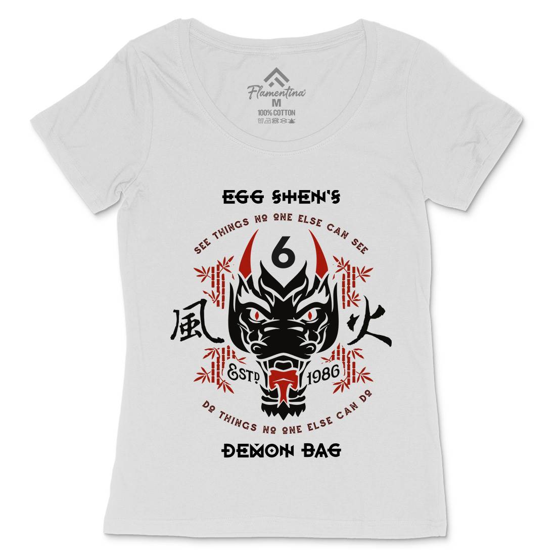 Egg Shens Six Womens Scoop Neck T-Shirt Asian D206