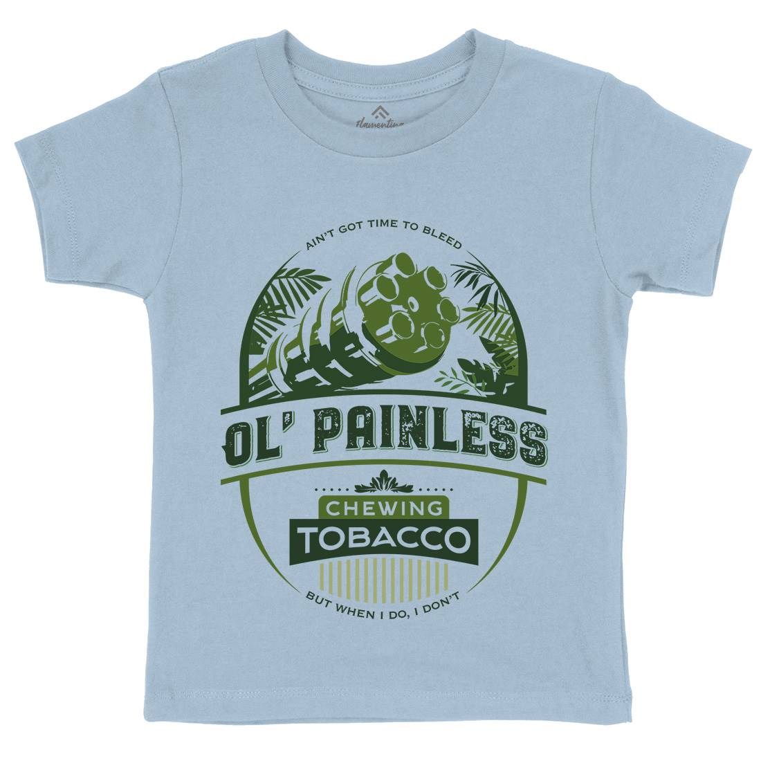 Chewing Ol Painless Kids Organic Crew Neck T-Shirt Army D207