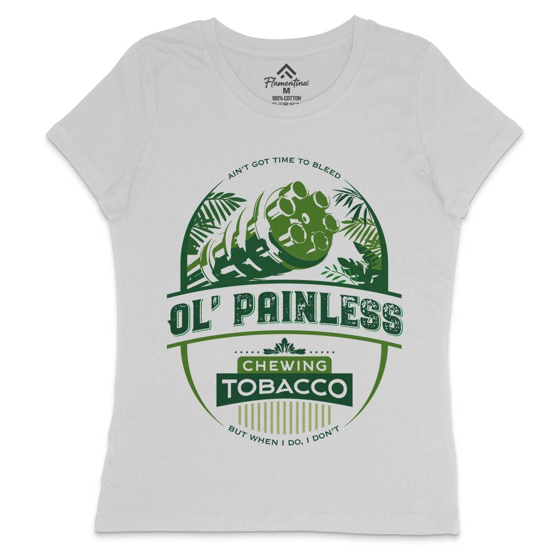 Chewing Ol Painless Womens Crew Neck T-Shirt Army D207