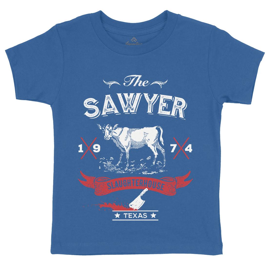 Sawyer Slaughterhouse Kids Organic Crew Neck T-Shirt Horror D208