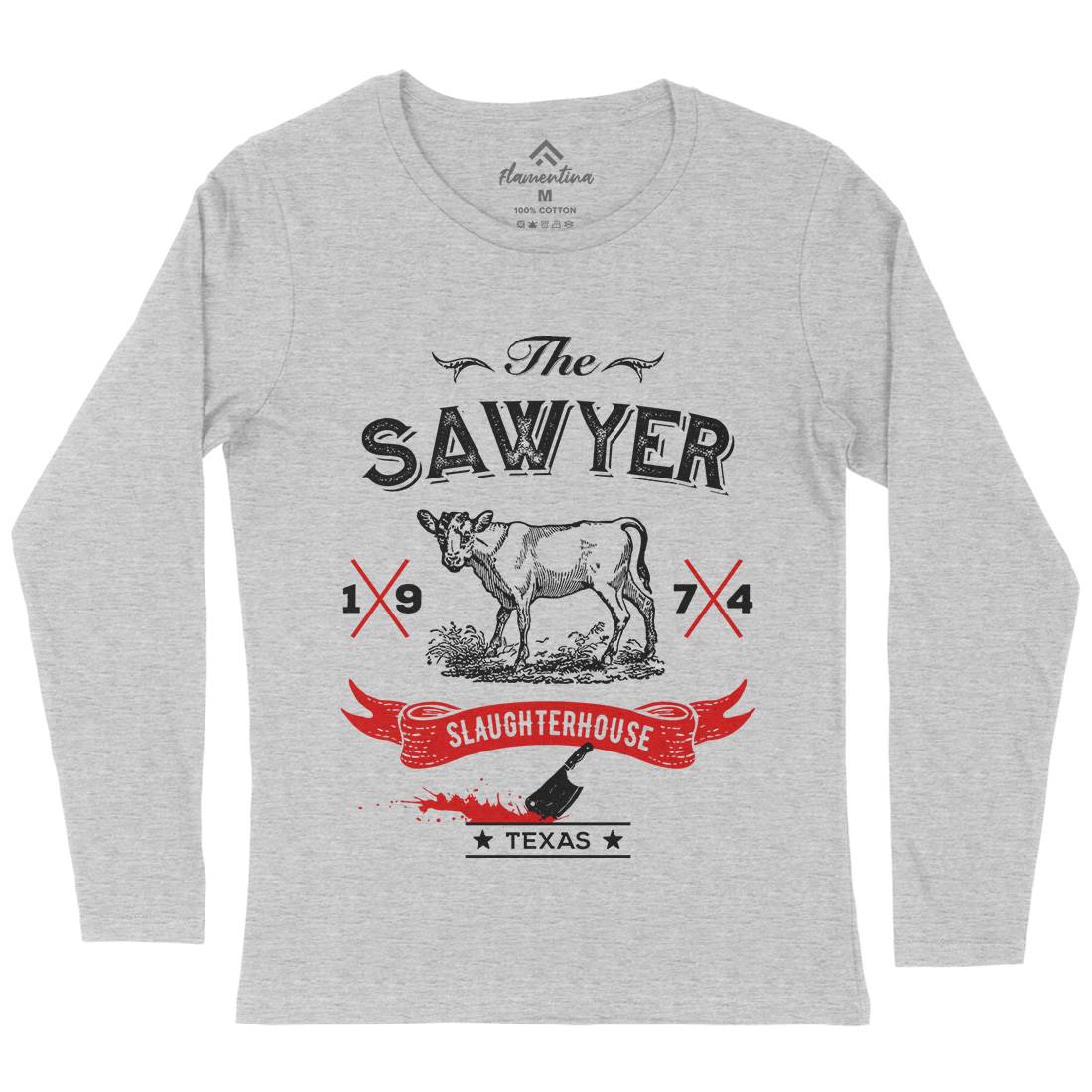 Sawyer Slaughterhouse Womens Long Sleeve T-Shirt Horror D208