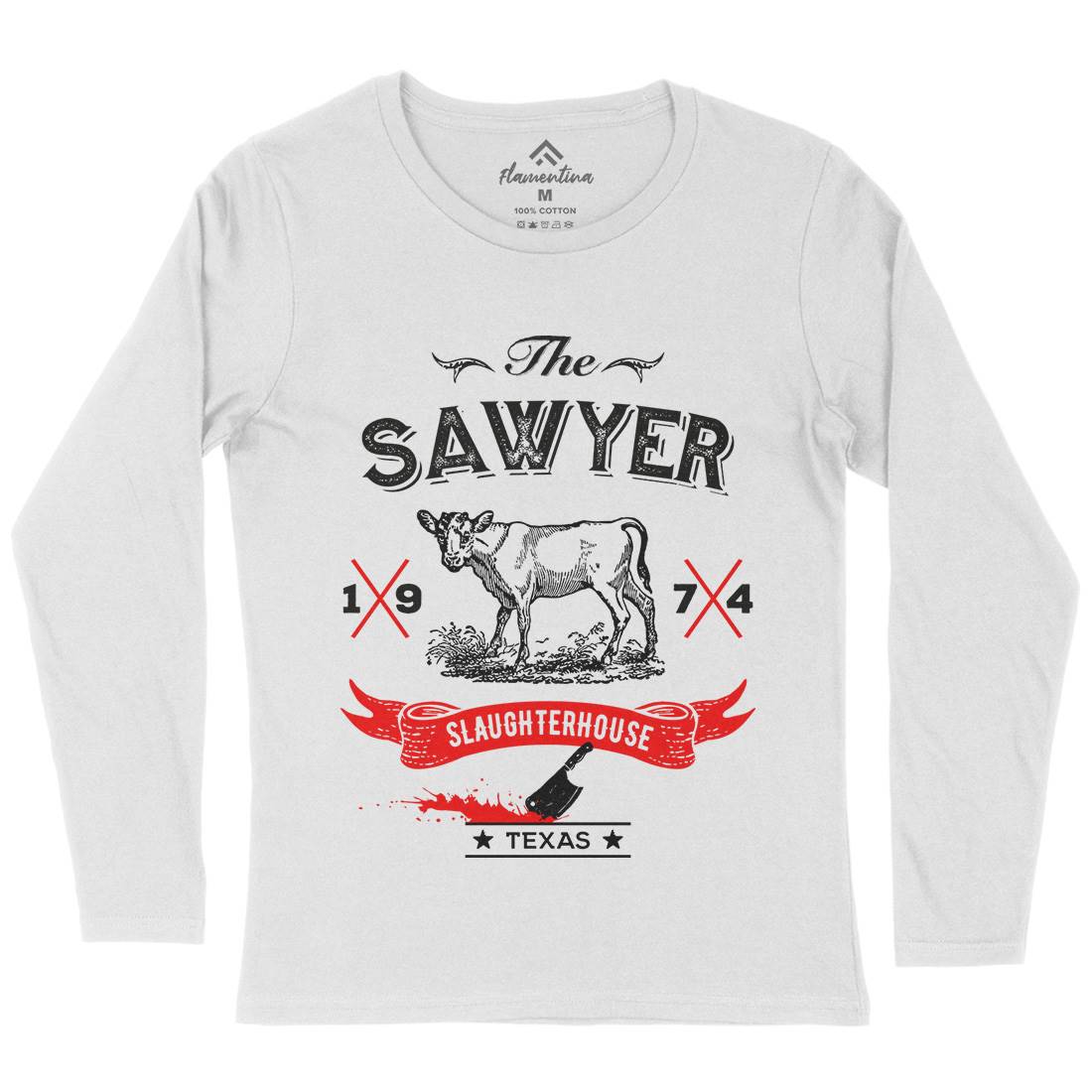 Sawyer Slaughterhouse Womens Long Sleeve T-Shirt Horror D208