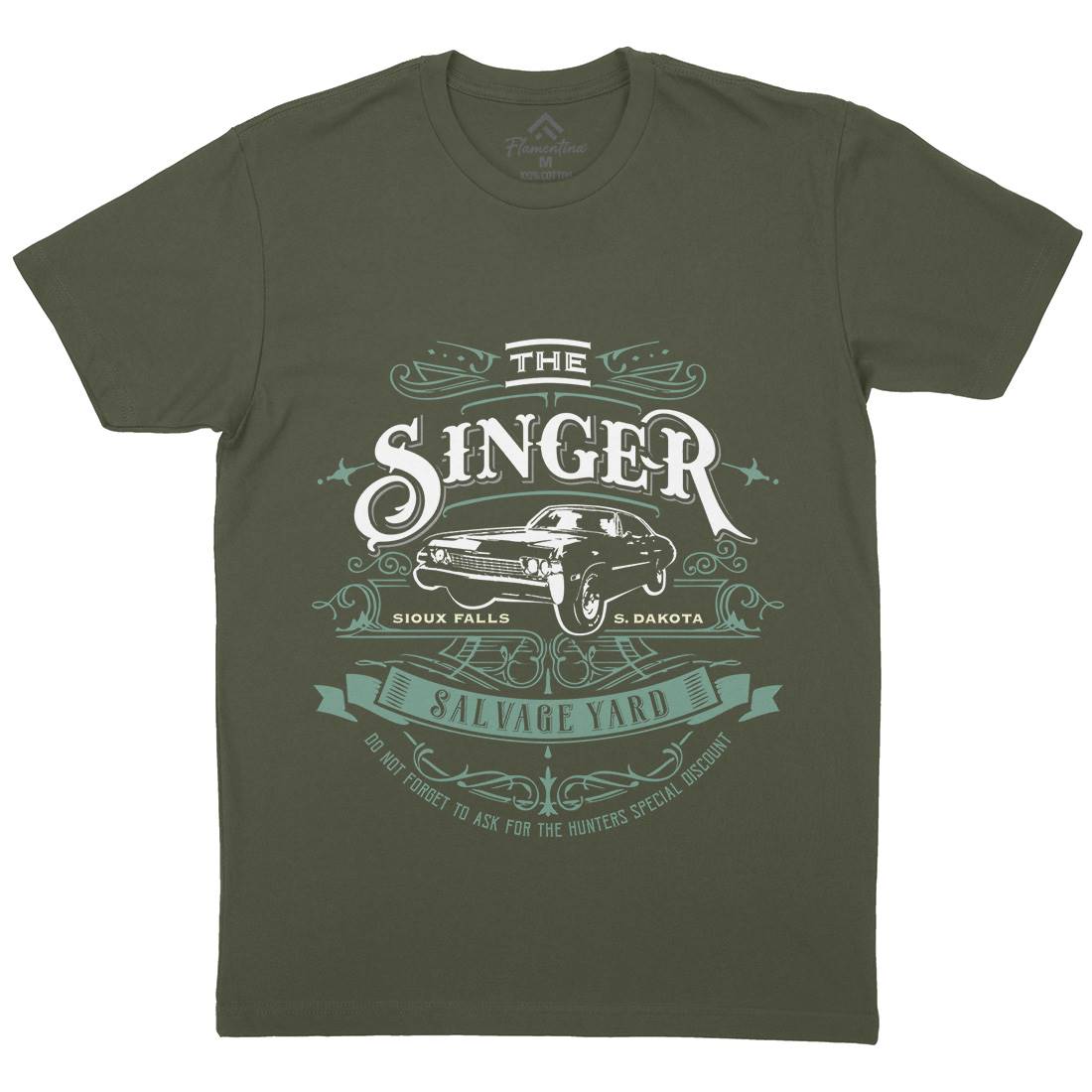 Singer Salvage Yard Mens Crew Neck T-Shirt Horror D210