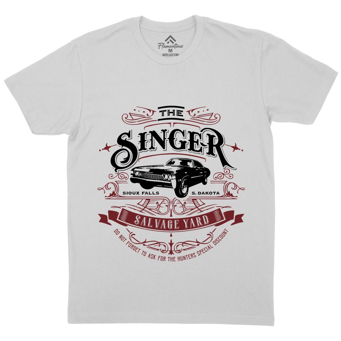 Singer Salvage Yard Mens Crew Neck T-Shirt Horror D210