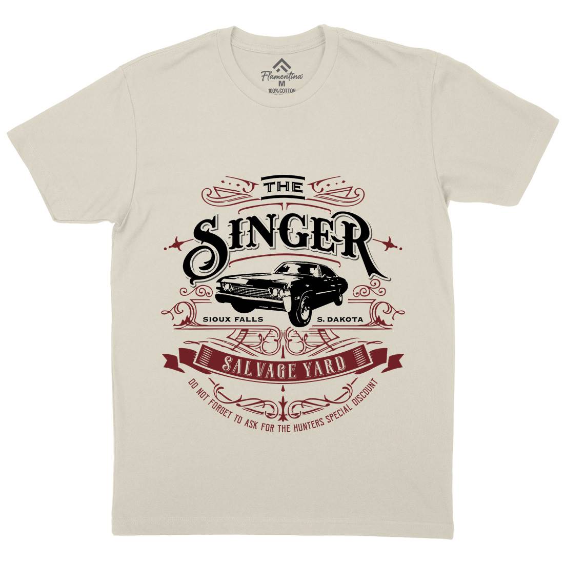 Singer Salvage Yard Mens Organic Crew Neck T-Shirt Horror D210