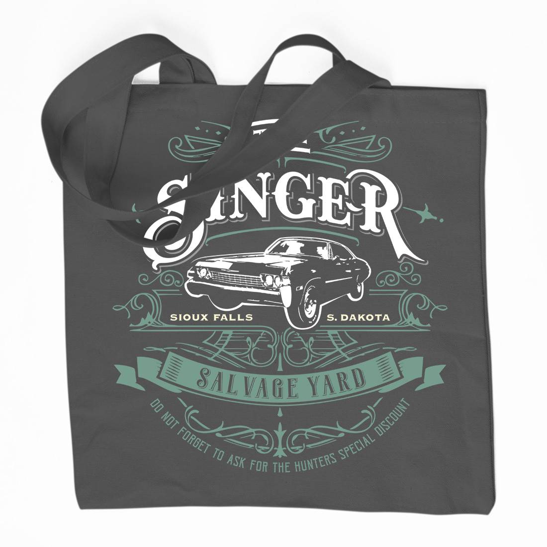 Singer Salvage Yard Organic Premium Cotton Tote Bag Horror D210