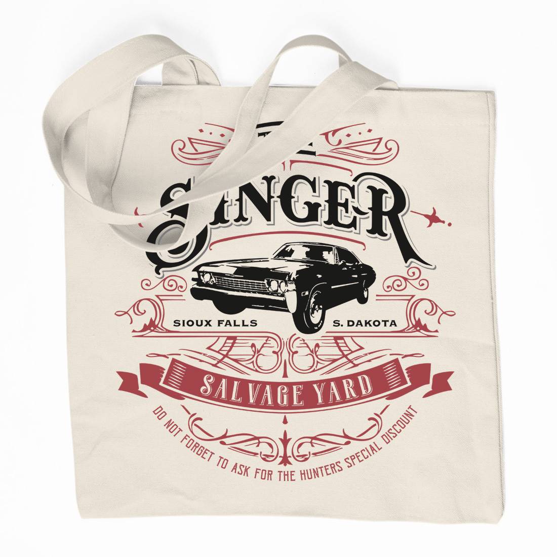 Singer Salvage Yard Organic Premium Cotton Tote Bag Horror D210