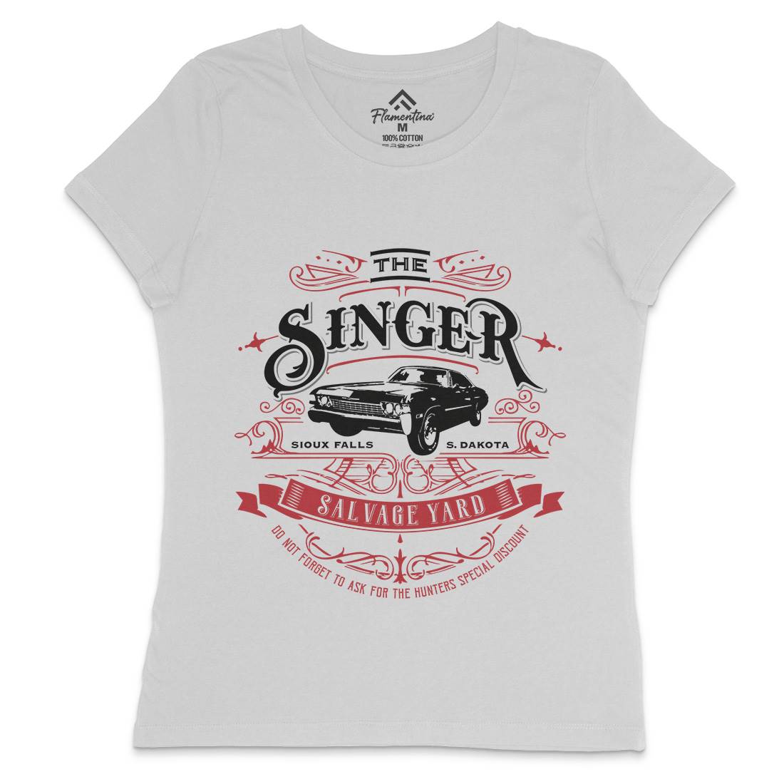 Singer Salvage Yard Womens Crew Neck T-Shirt Horror D210