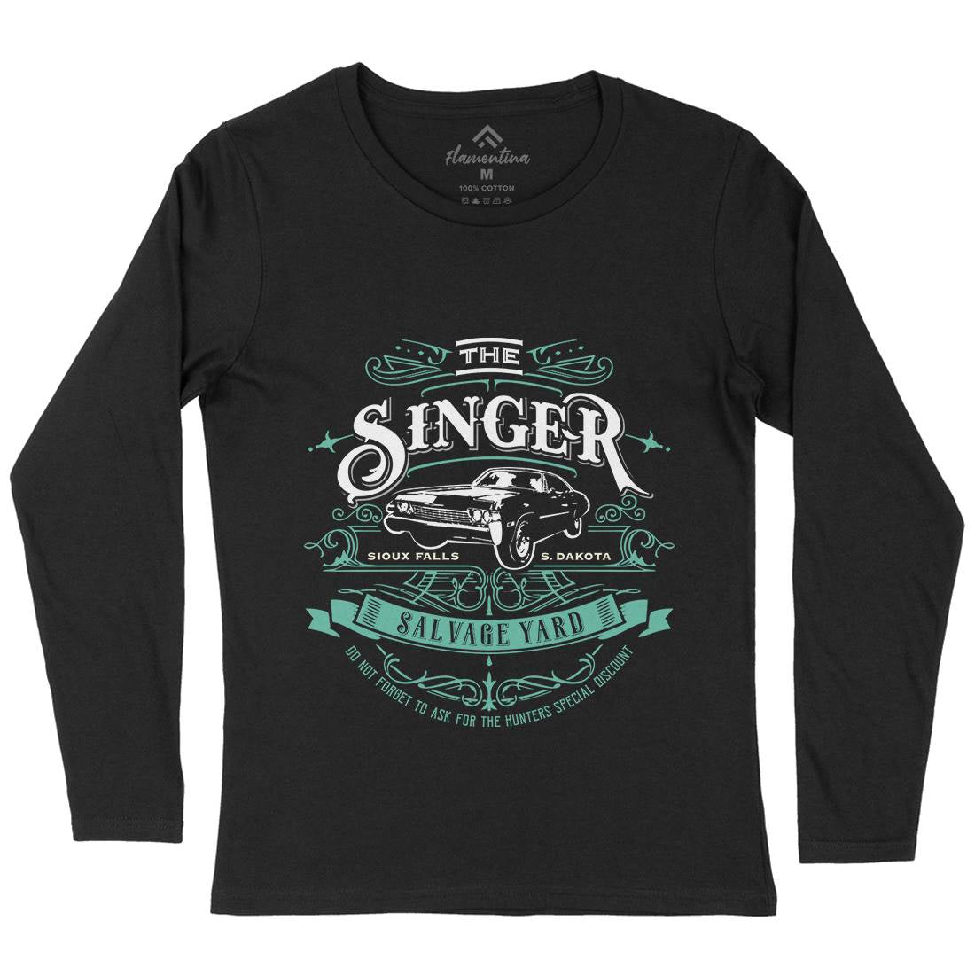 Singer Salvage Yard Womens Long Sleeve T-Shirt Horror D210