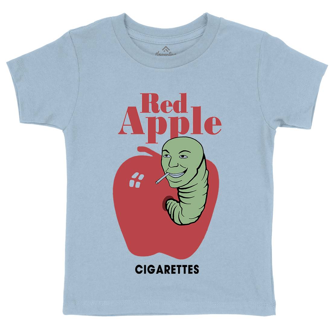 Red Apple Cigarettes Kids Organic Crew Neck T-Shirt Retro D211