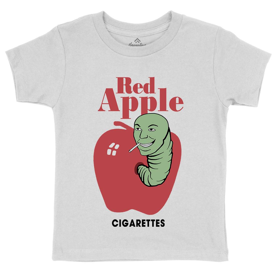 Red Apple Cigarettes Kids Organic Crew Neck T-Shirt Retro D211