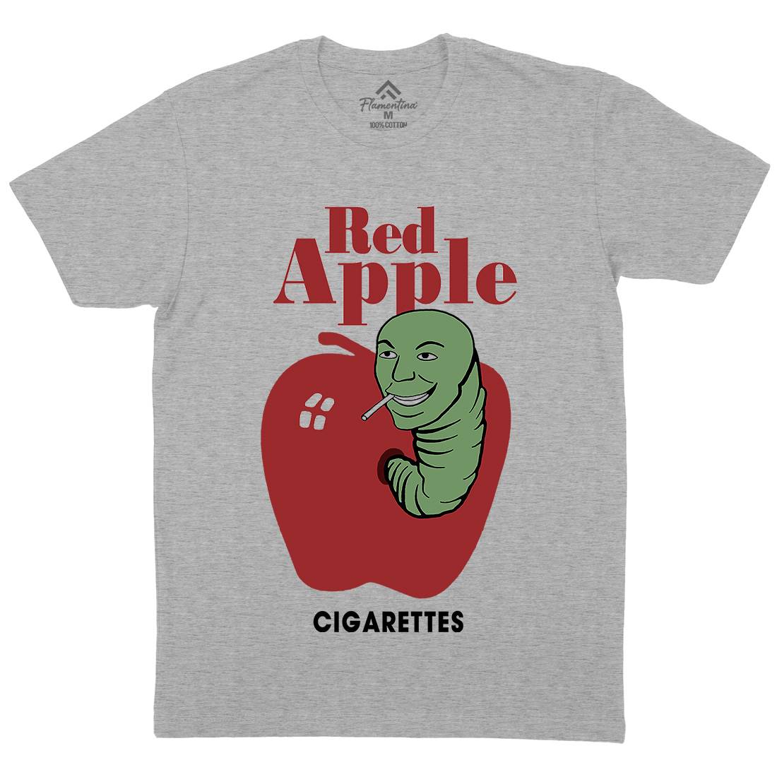 Red Apple Cigarettes Mens Organic Crew Neck T-Shirt Retro D211