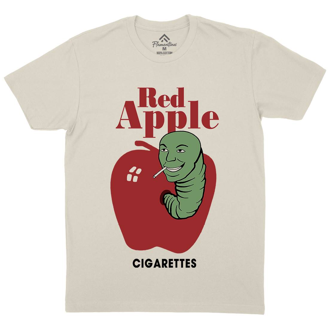 Red Apple Cigarettes Mens Organic Crew Neck T-Shirt Retro D211