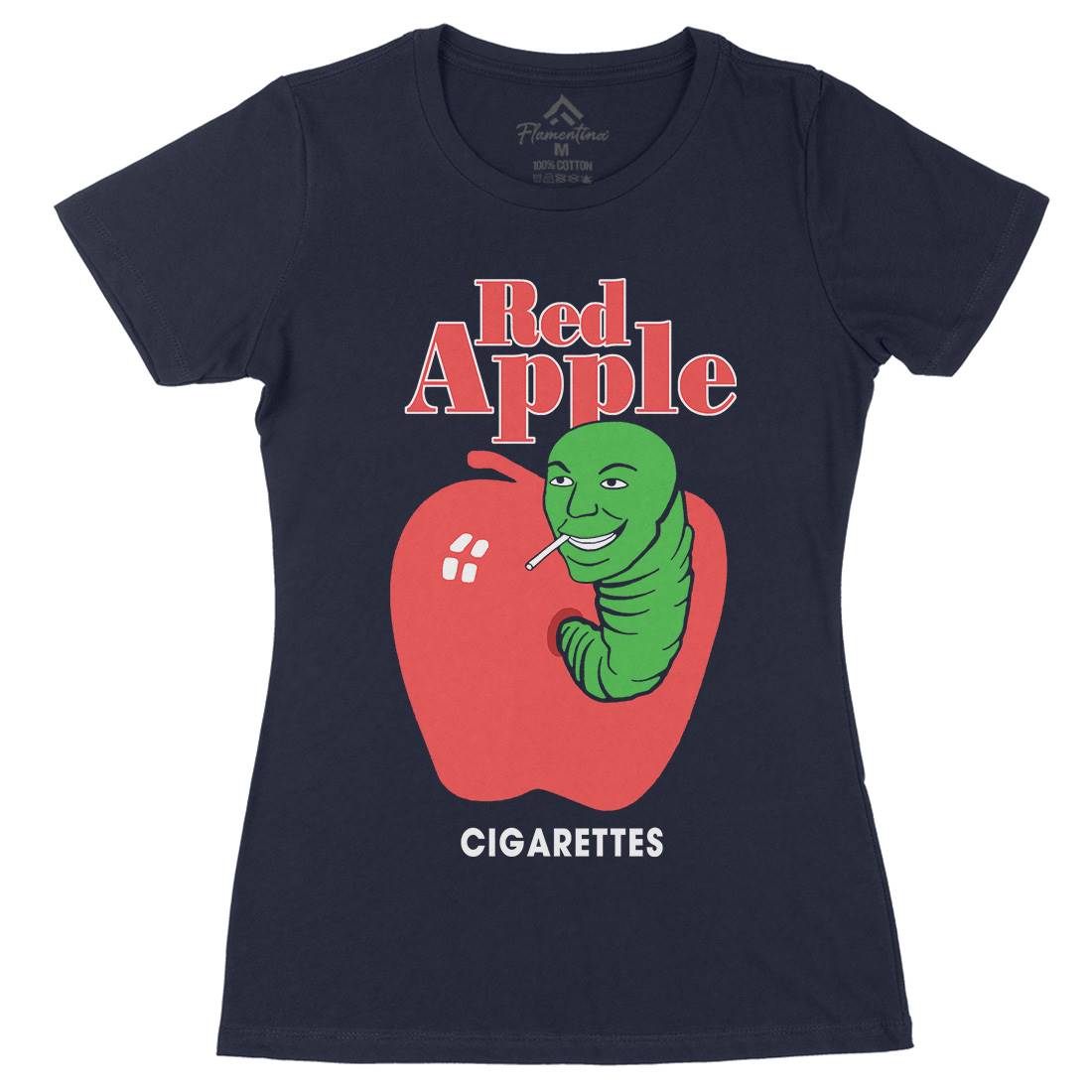 Red Apple Cigarettes Womens Organic Crew Neck T-Shirt Retro D211