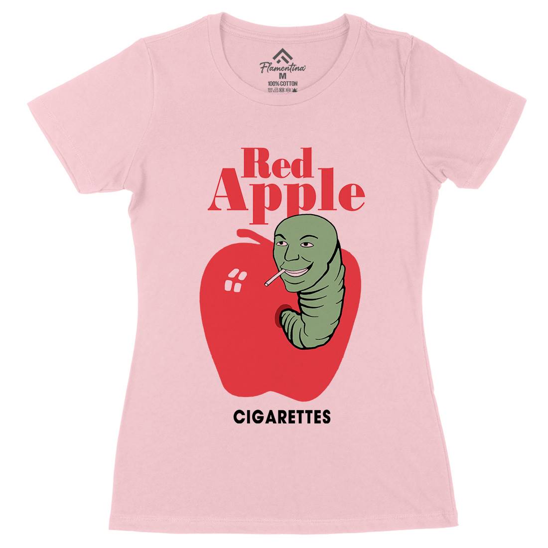 Red Apple Cigarettes Womens Organic Crew Neck T-Shirt Retro D211