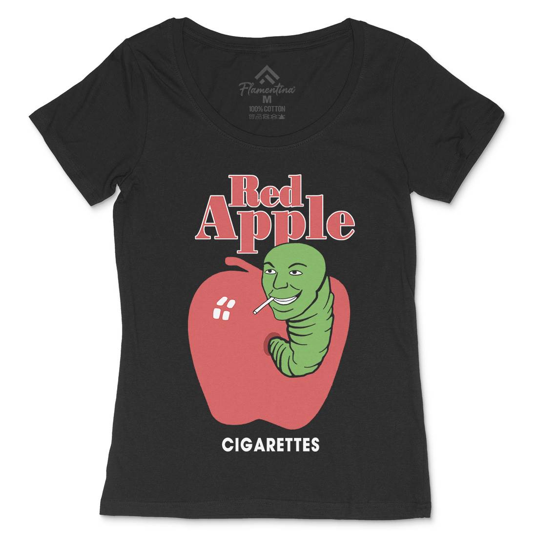 Red Apple Cigarettes Womens Scoop Neck T-Shirt Retro D211