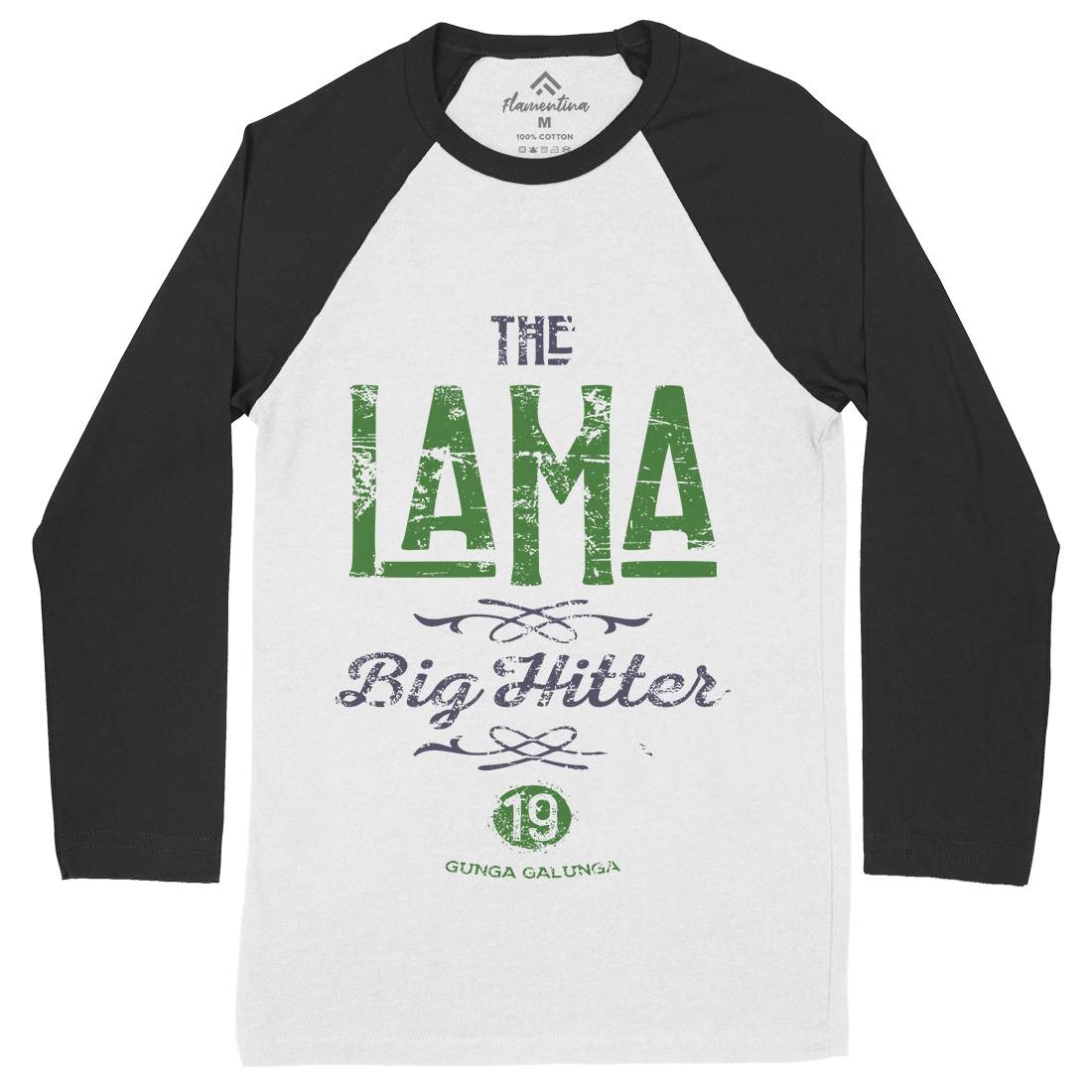 The Lama Mens Long Sleeve Baseball T-Shirt Retro D213
