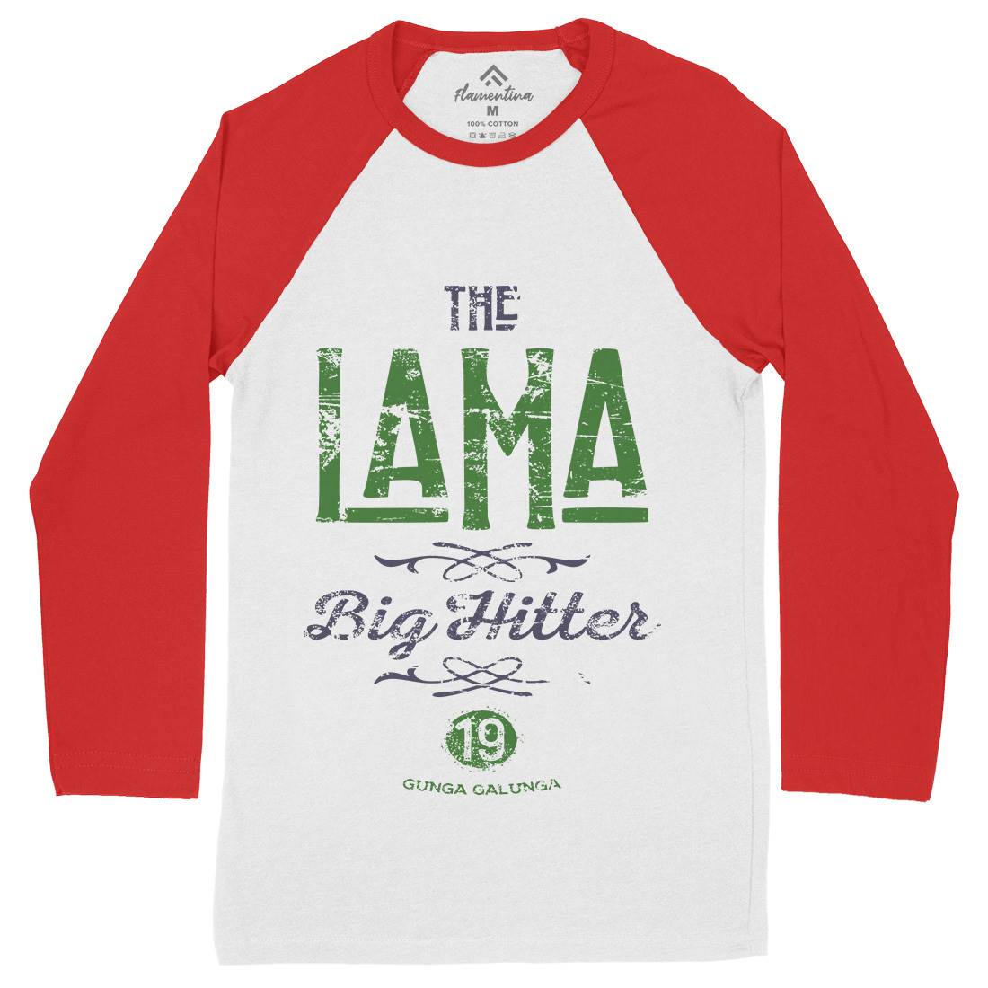 The Lama Mens Long Sleeve Baseball T-Shirt Retro D213