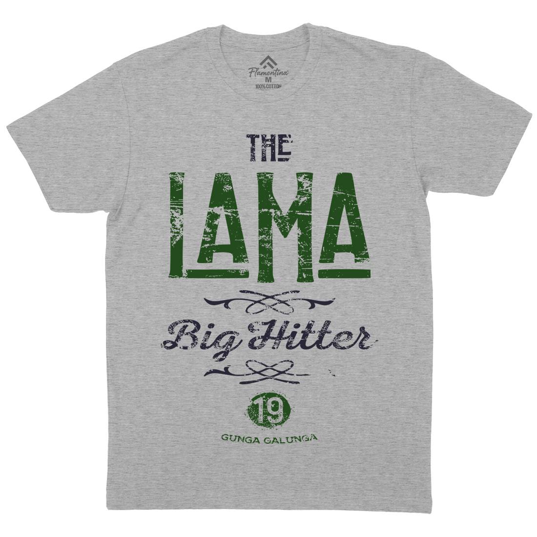 The Lama Mens Organic Crew Neck T-Shirt Retro D213