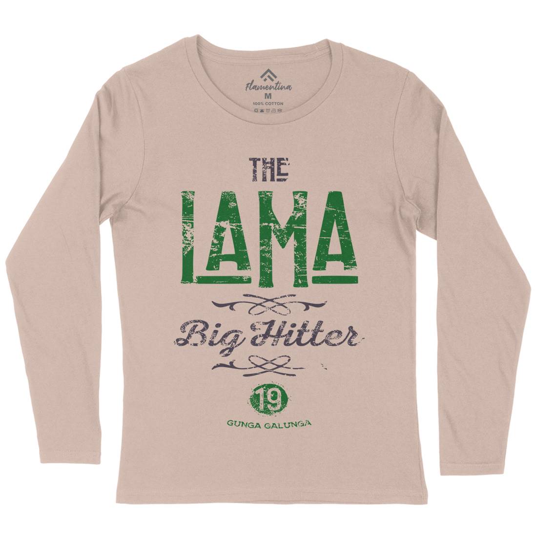 The Lama Womens Long Sleeve T-Shirt Retro D213