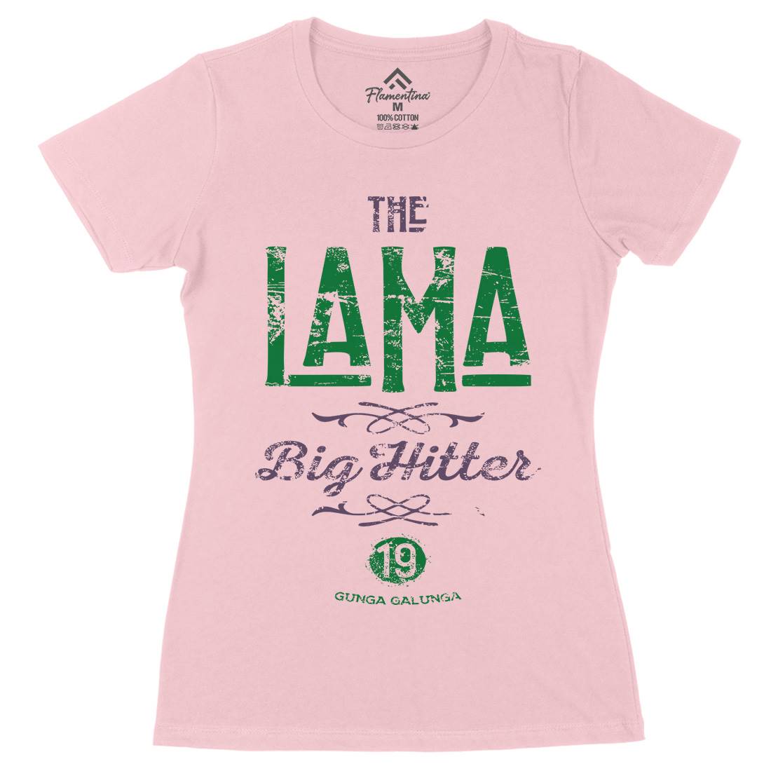 The Lama Womens Organic Crew Neck T-Shirt Retro D213