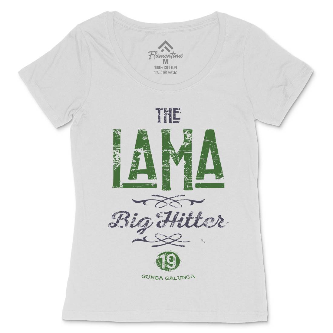The Lama Womens Scoop Neck T-Shirt Retro D213