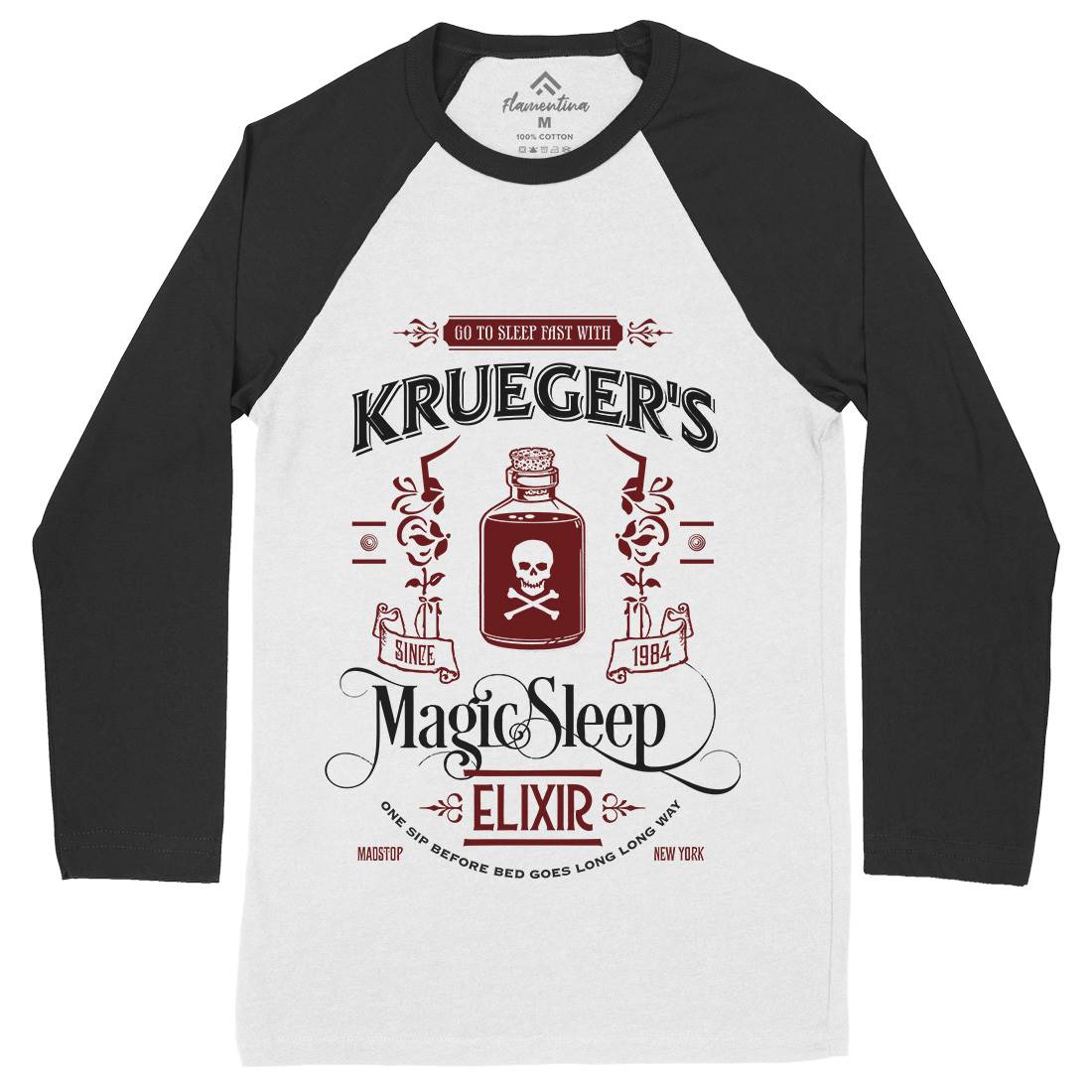 Kruegers Elixir Mens Long Sleeve Baseball T-Shirt Horror D214