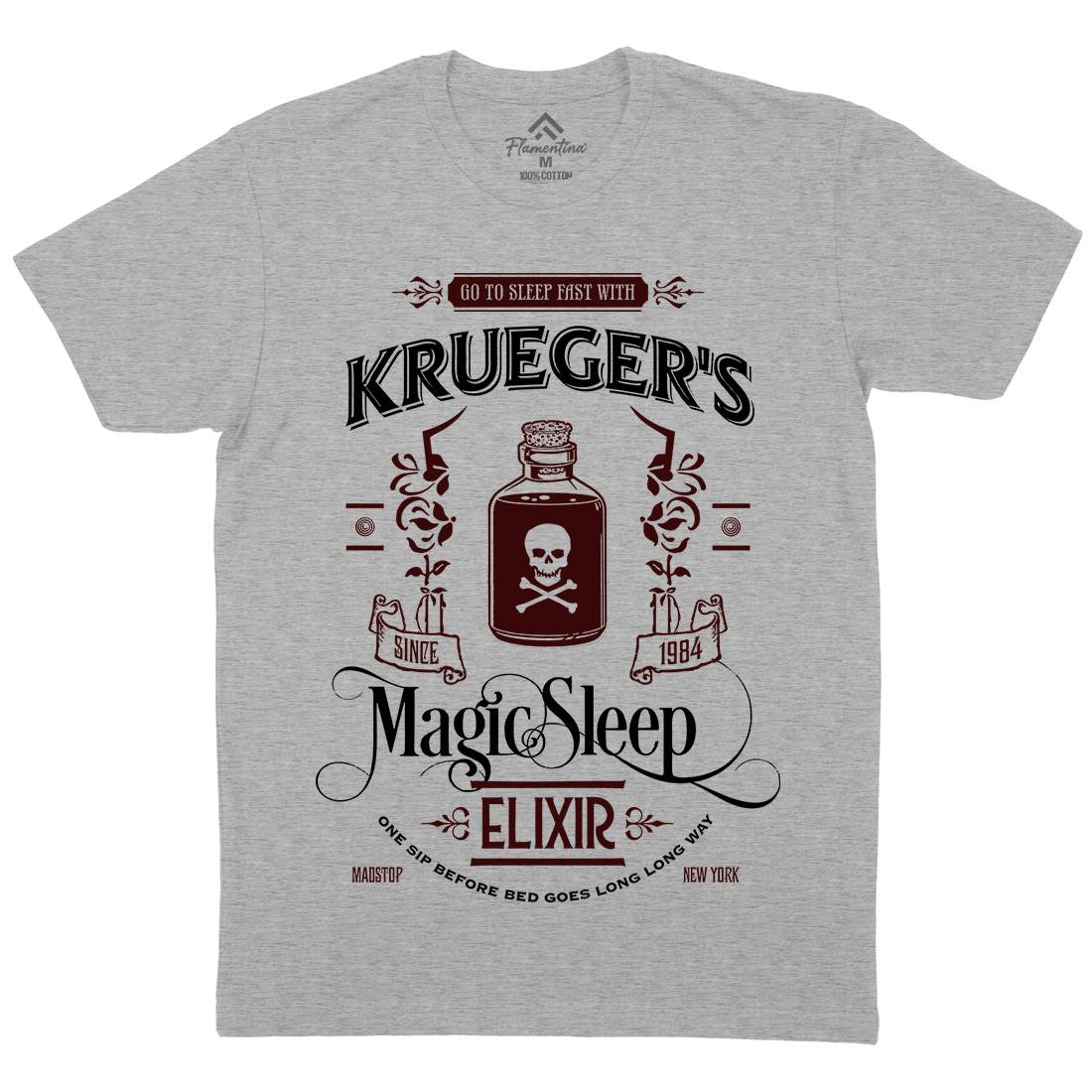 Kruegers Elixir Mens Organic Crew Neck T-Shirt Horror D214