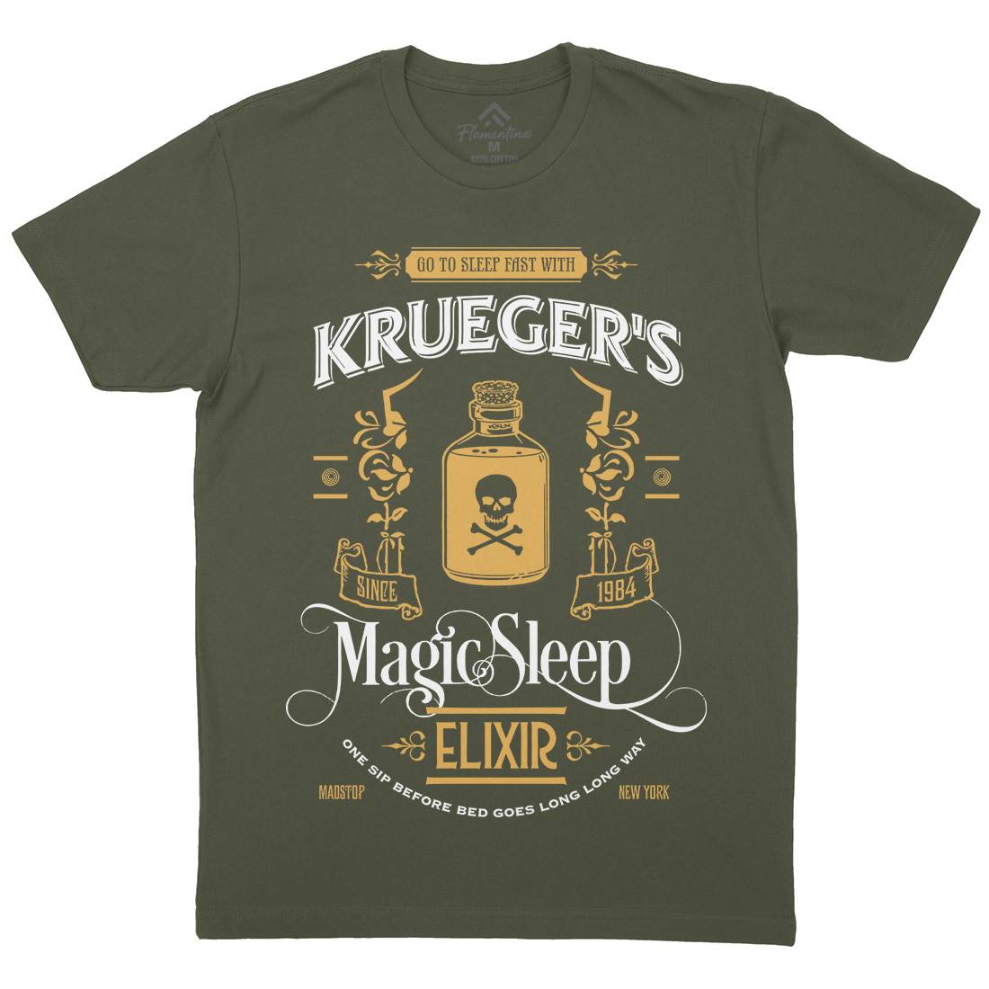 Kruegers Elixir Mens Organic Crew Neck T-Shirt Horror D214